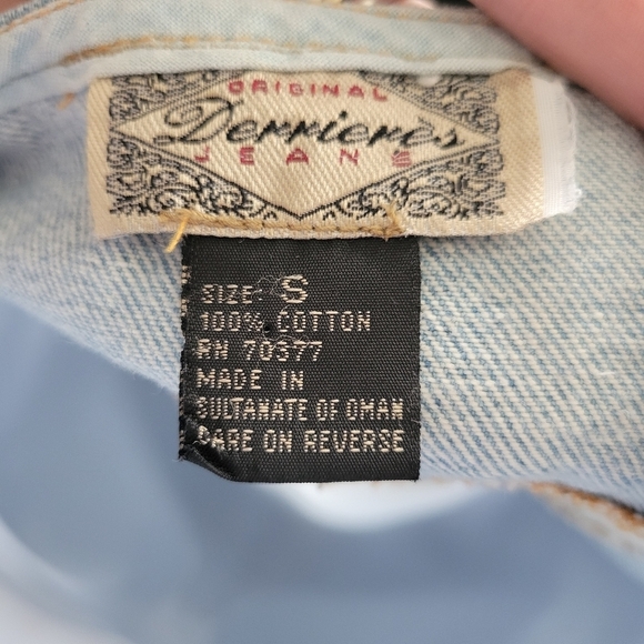 Derriere's Jeans Vintage Women's Small Blue Denim Vest Jean Waistcoat Tri-tone - Picture 5 of 8